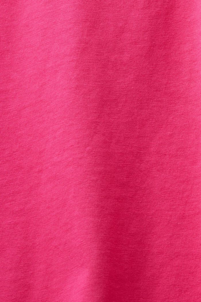 Katoenen T-shirt met ronde hals, PINK FUCHSIA, detail image number 4