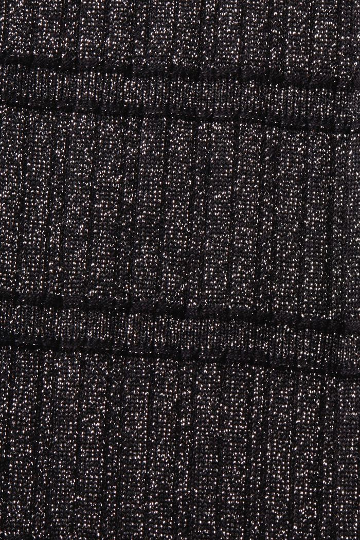 Gebreide midi-jurk van lamé, BLACK, detail image number 5