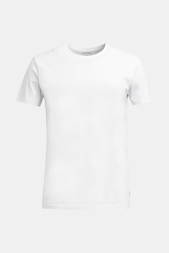 Jersey T-shirt van 100% katoen, WHITE, overview