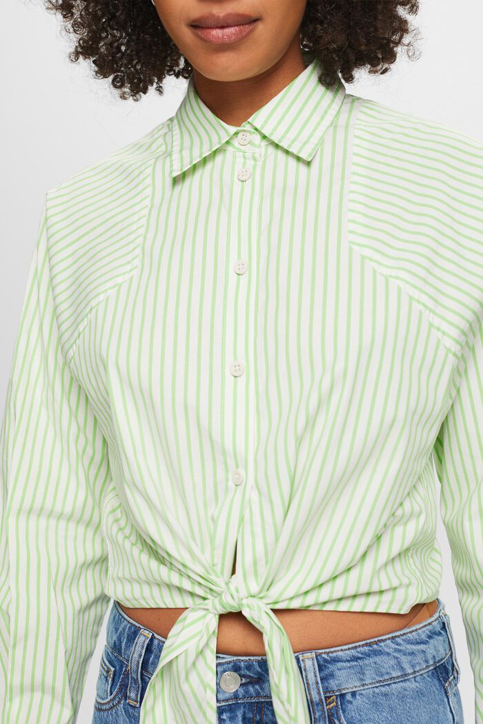 Gestreepte shirt met mooi strikkoordje, CITRUS GREEN, detail image number 3