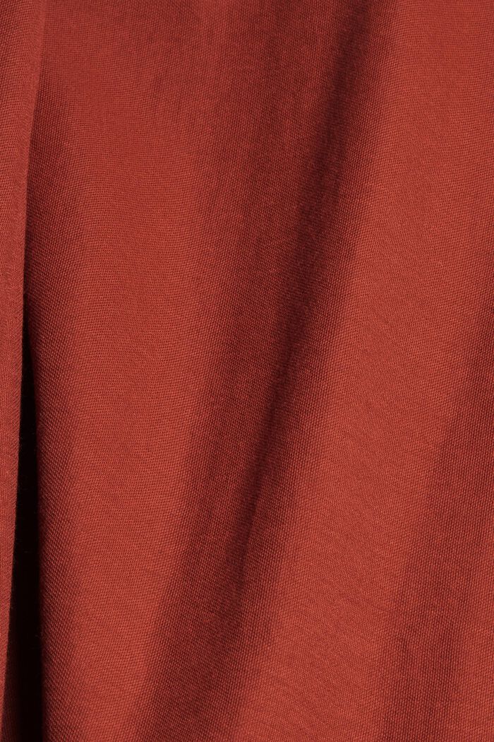 Midi-jurk met V-hals voor en achter, LENZING™ ECOVERO™, TERRACOTTA, detail image number 4