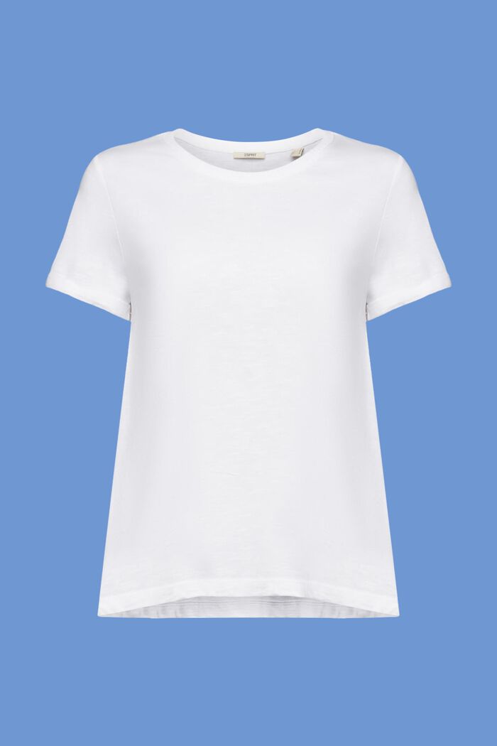 Basic T-shirt met ronde hals, 100% katoen, WHITE, detail image number 6