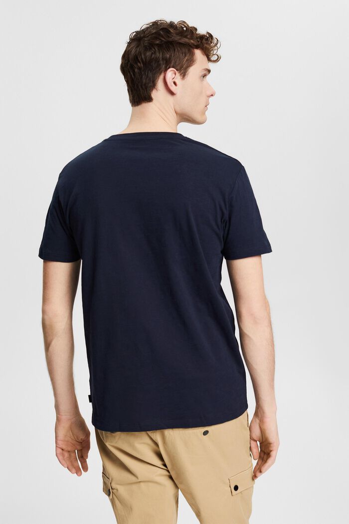 Jersey T-shirt met print op de borst, NAVY, detail image number 3