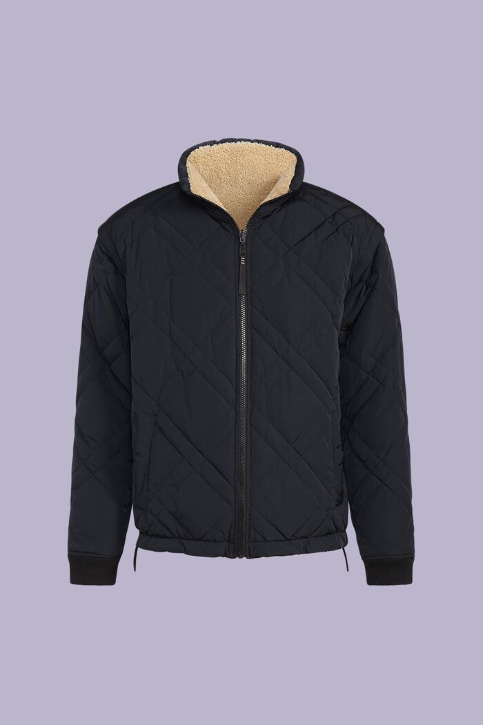 Omkeerbare, afneembare gewatteerde jas, BLACK, detail image number 5