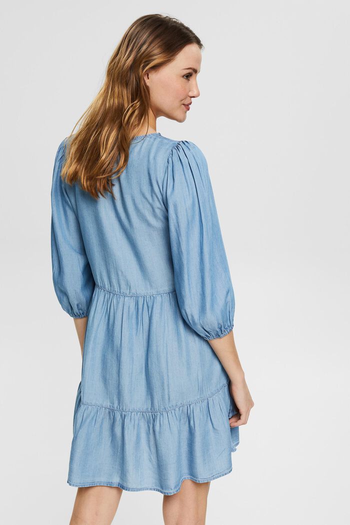 Van TENCEL™: jurk met denimlook, BLUE LIGHT WASHED, detail image number 2
