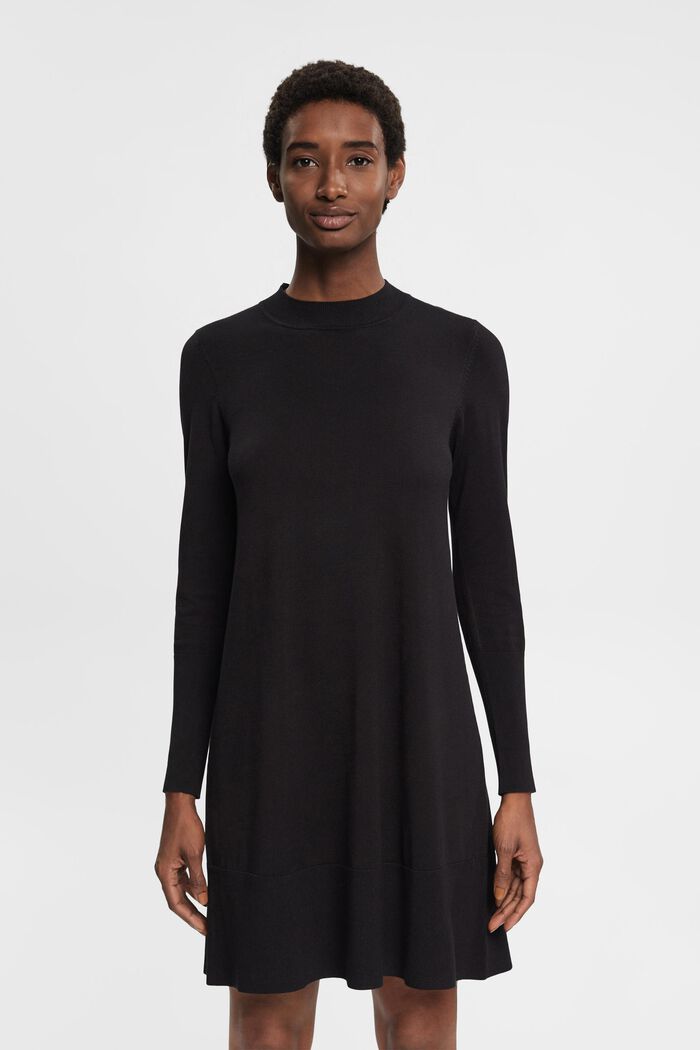 Gebreide mini-jurk, BLACK, detail image number 1