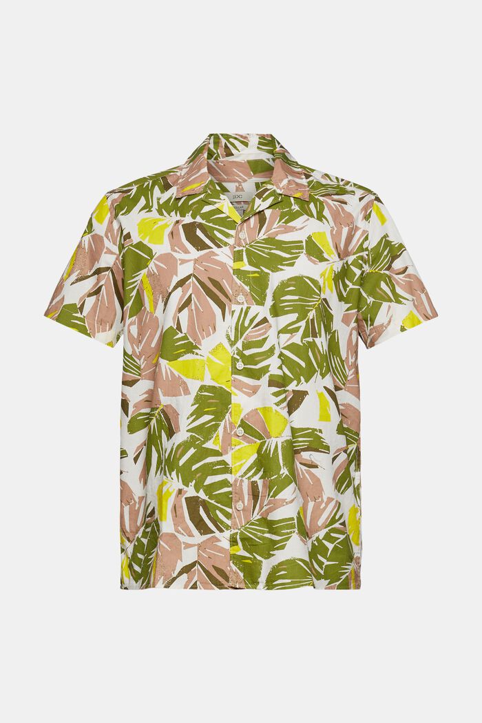 Overhemd met tropische bladerprint, LIGHT BEIGE, detail image number 5