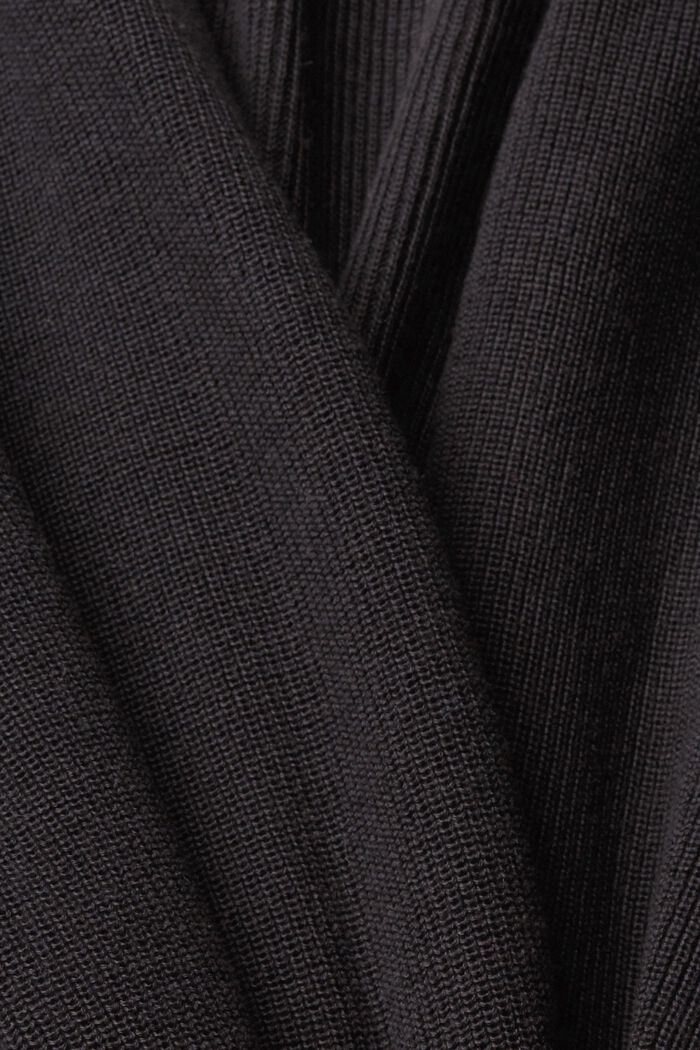 Gebreid vest met strikceintuur, BLACK, detail image number 5