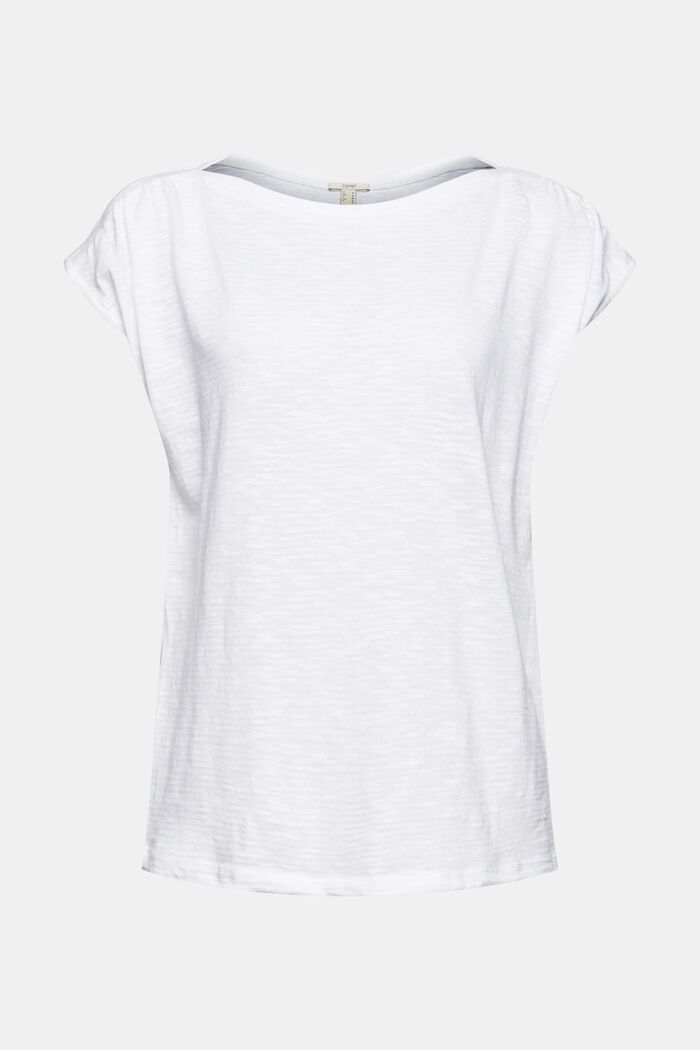Gebreid shirt van een mix met biologisch katoen, WHITE, detail image number 6