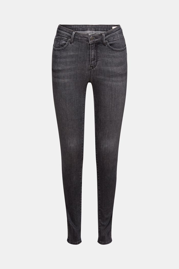 Mid rise skinny jeans, GREY DARK WASHED, detail image number 7
