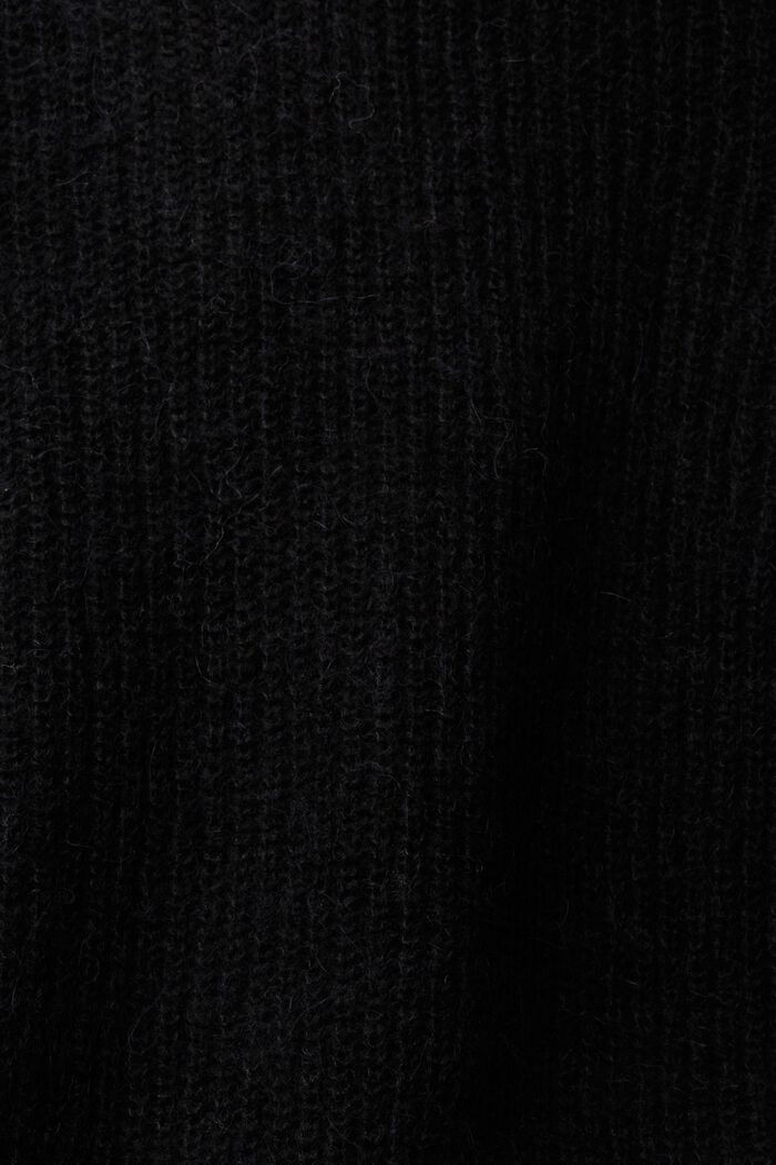 Gebreid vest met wol/alpaca, BLACK, detail image number 5