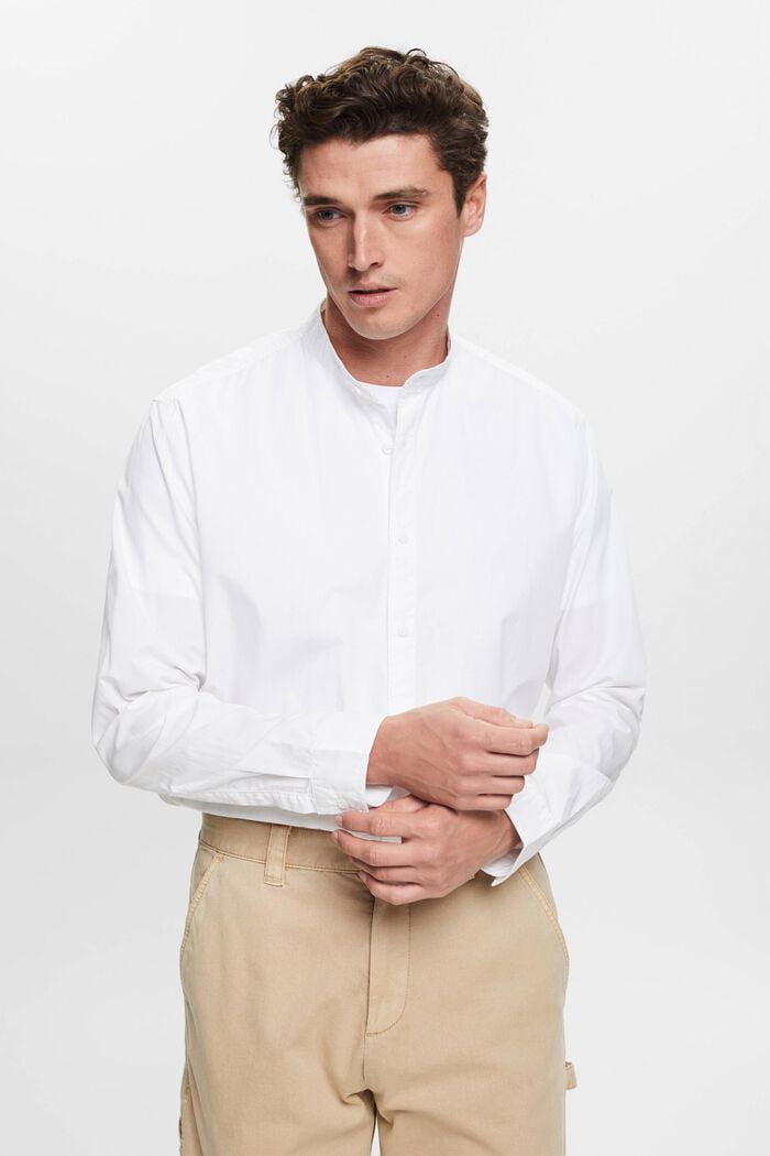Overhemd met opstaande kraag, WHITE, detail image number 0