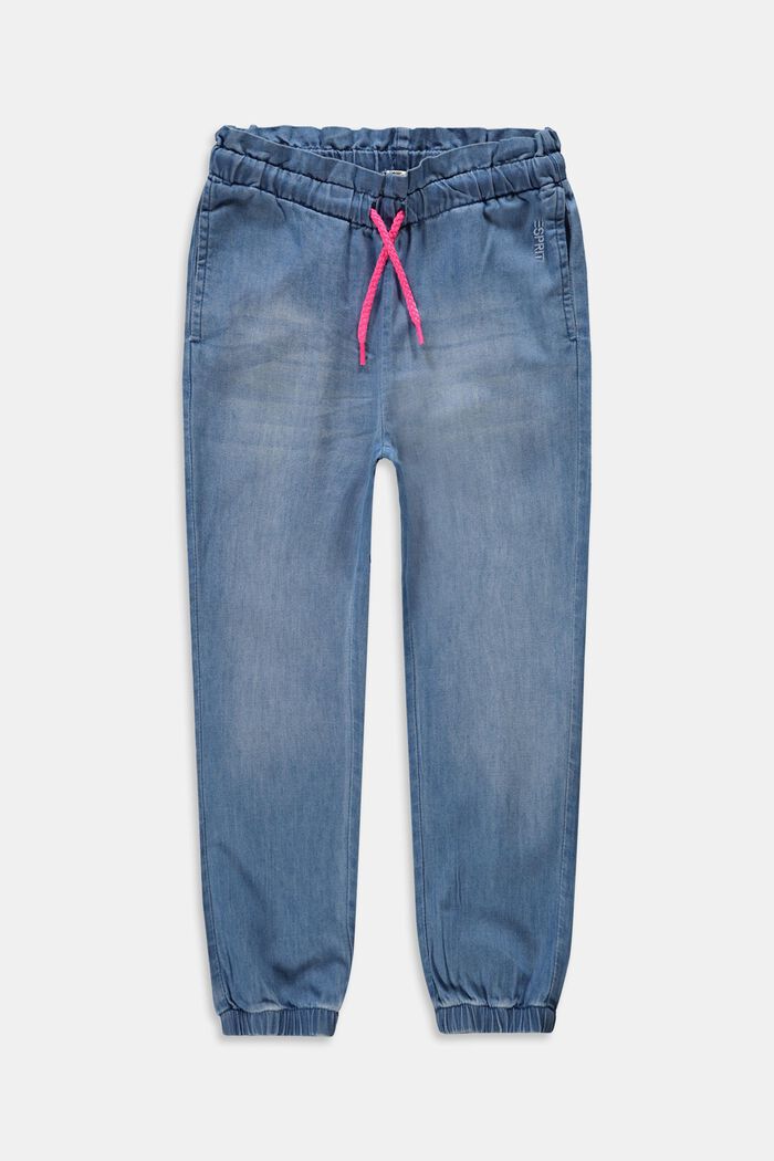 Jeans met tunnelkoord, BLUE LIGHT WASHED, detail image number 0