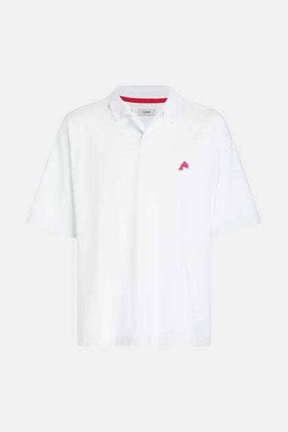 Dolphin Tennis Club relaxed polo, WHITE, overview