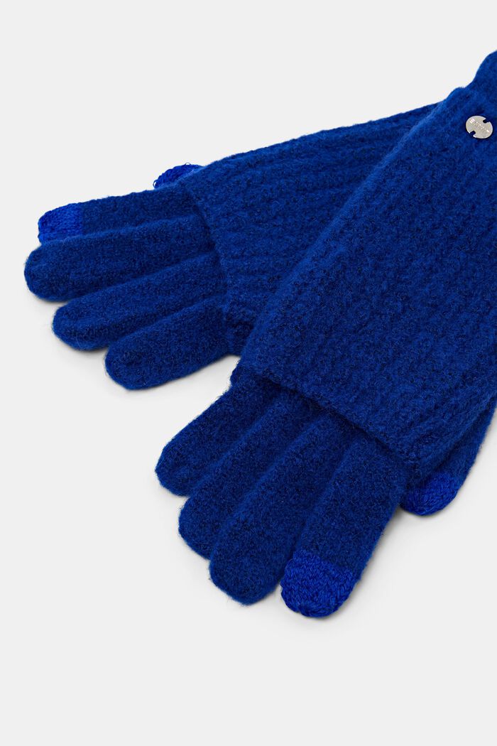 2-in-1 gebreide handschoenen, BRIGHT BLUE, detail image number 2