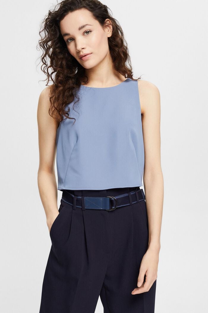 Gerecycled: cropped top, GREY BLUE, overview