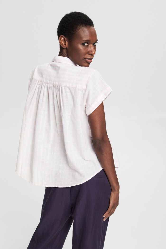 Geruite blouse met halflange knoopsluiting, NUDE, detail image number 3