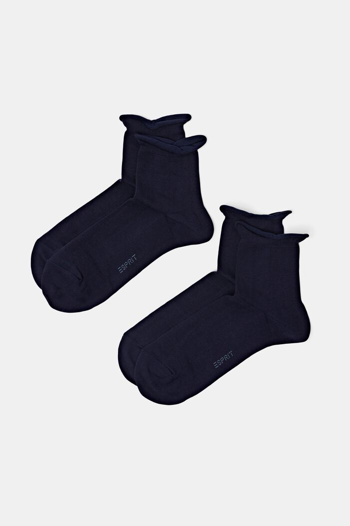 Set van 2 paar gebreide sokken, SPACE BLUE, detail image number 0