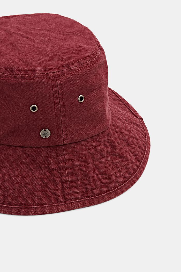 Bucket hat met tunnelkoord, BORDEAUX RED, detail image number 1