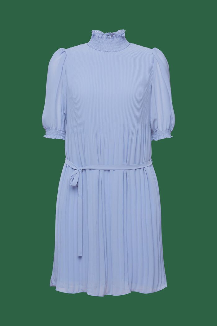 Mini-jurk met opstaande kraag van geplooid chiffon, BLUE LAVENDER, detail image number 6