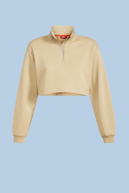 Cropped terry sweater van organic cotton