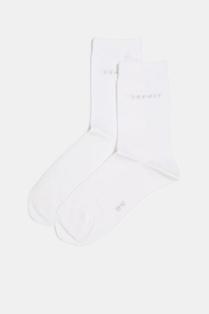 Set van 2 paar sokken met gebreid logo, organic cotton