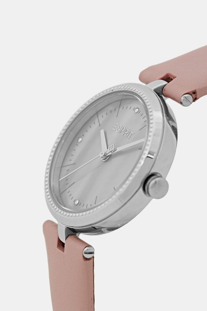 Horloge met leren bandje, PINK, detail image number 1