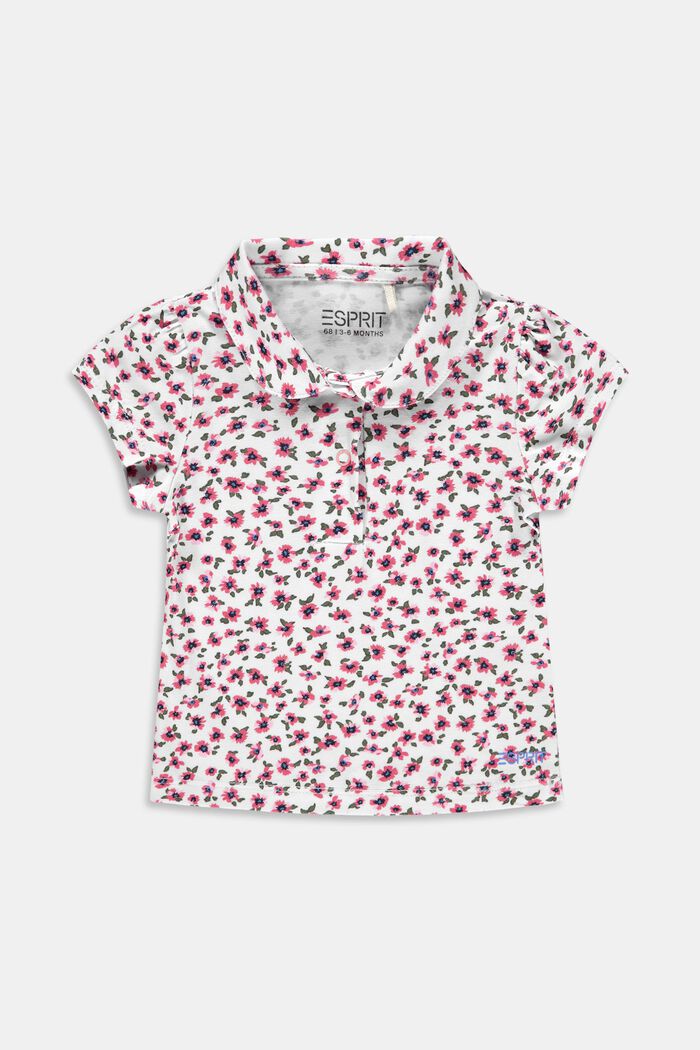 Shirt met bloemenprint en rond kraagje, WHITE, detail image number 0