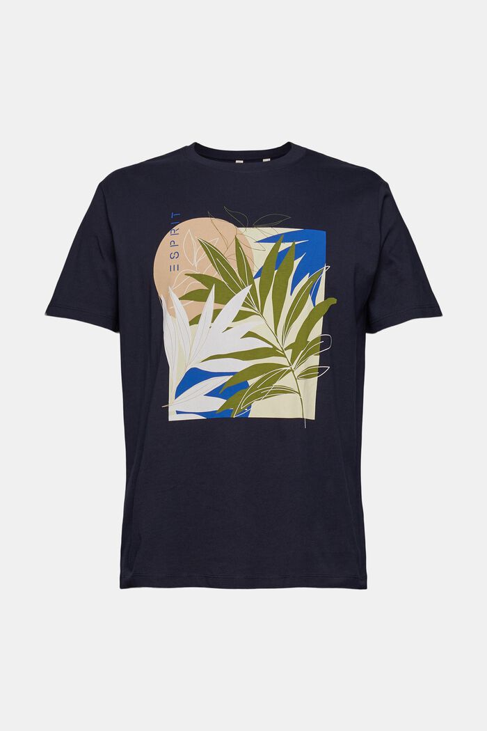 Jersey T-shirt met plantenprint, NAVY, detail image number 6