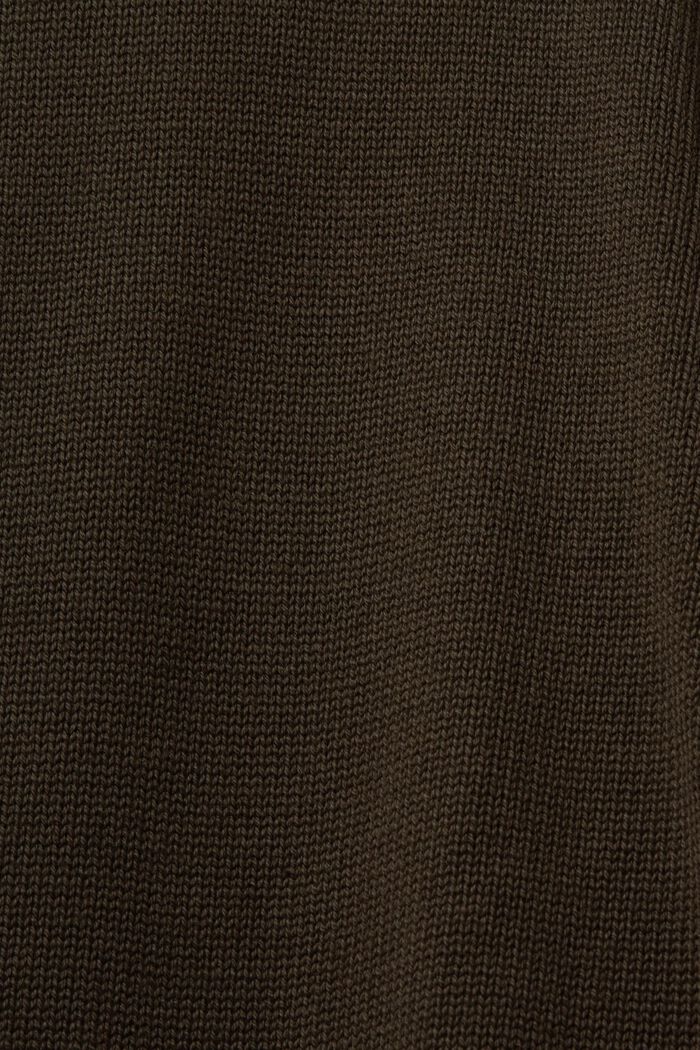 Katoenen trui met ronde hals, DARK KHAKI, detail image number 4