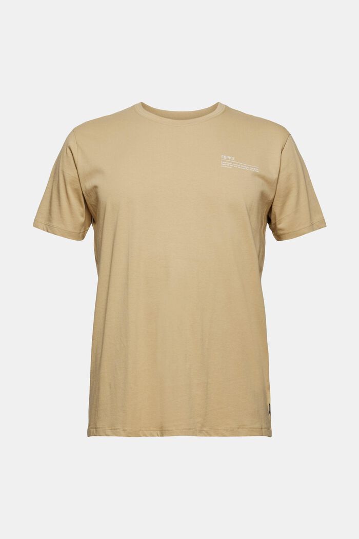 Jersey T-shirt met print, 100% biologisch katoen, BEIGE, detail image number 5