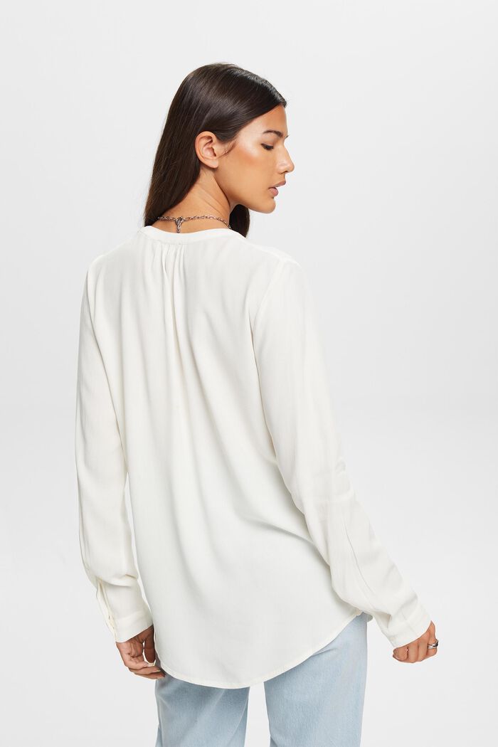 Basic blouse met V-hals, OFF WHITE, detail image number 3
