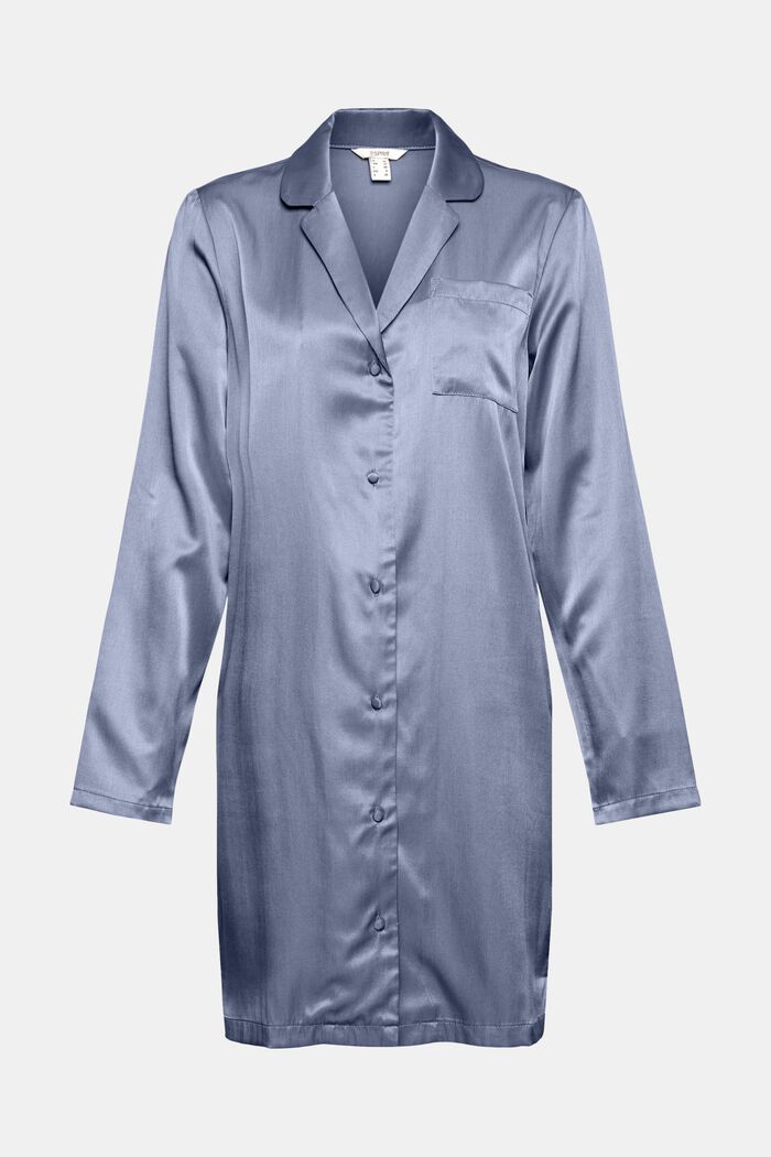 Satijnen nachthemd met LENZING™ ECOVERO™, GREY BLUE, detail image number 5