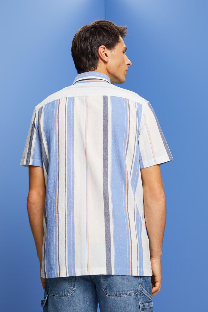 Overhemd met korte mouwen en strepen, 100% katoen, BRIGHT BLUE, detail image number 3