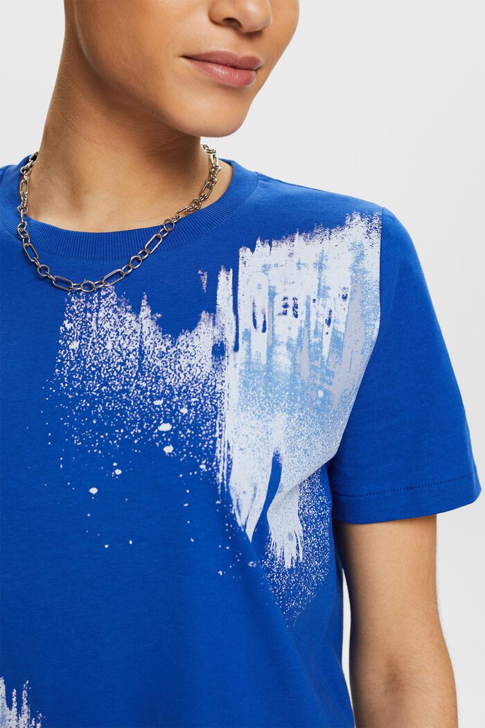 Katoenen T-shirt met grafische print, BRIGHT BLUE, detail image number 3