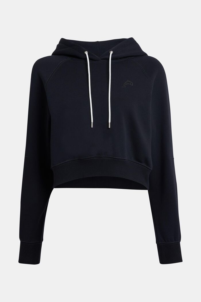 Cropped hoodie Color Dolphin, BLACK, detail image number 4