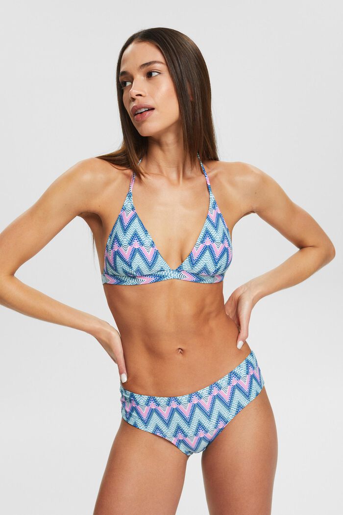 Gerecycled: bikinishort met motief, BRIGHT BLUE, detail image number 0