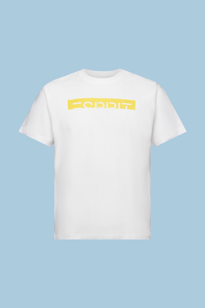 T-shirt met matglanzend label, WHITE, detail image number 4