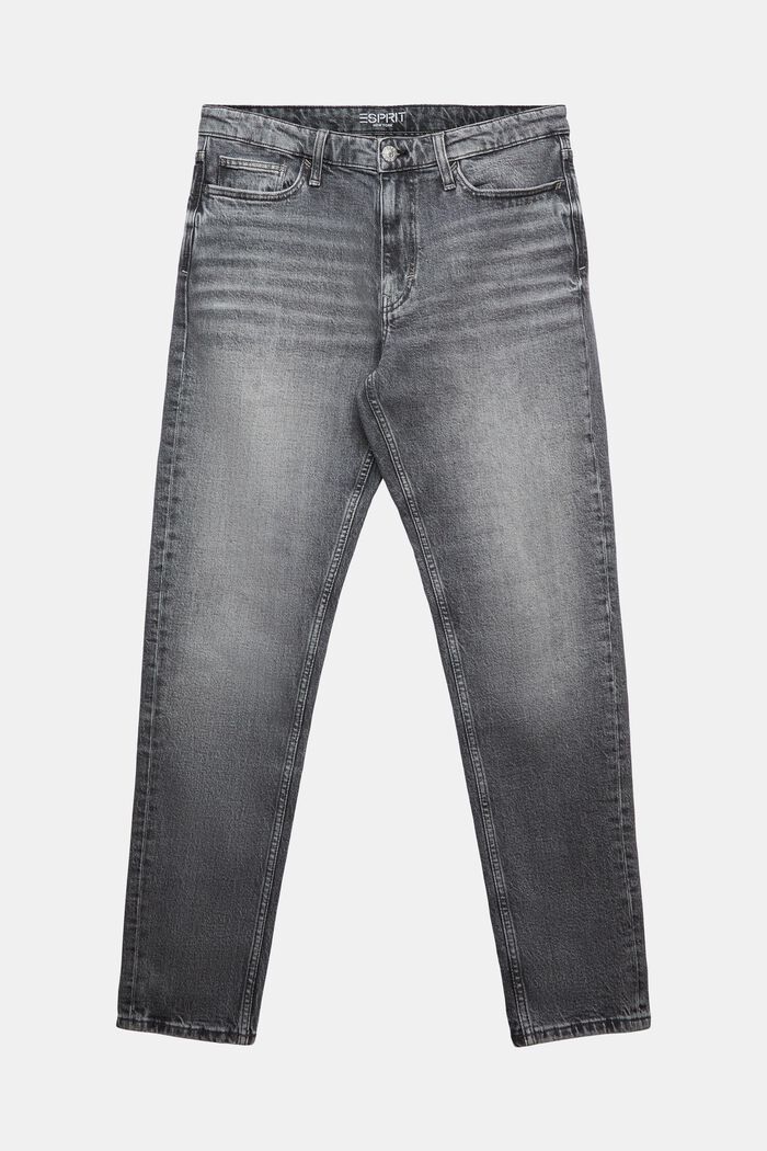 Mid rise regular tapered jeans, GREY MEDIUM WASHED, detail image number 7