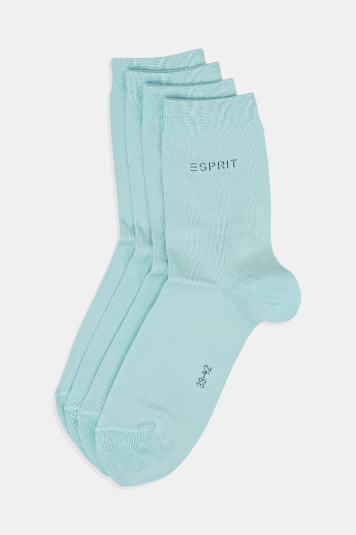 Set van 2 paar sokken met gebreid logo, organic cotton, CLEARWATER, detail image number 0