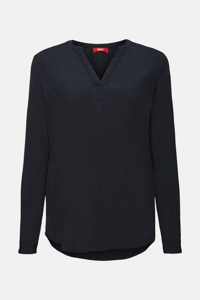 Basic blouse met V-hals, BLACK, detail image number 6