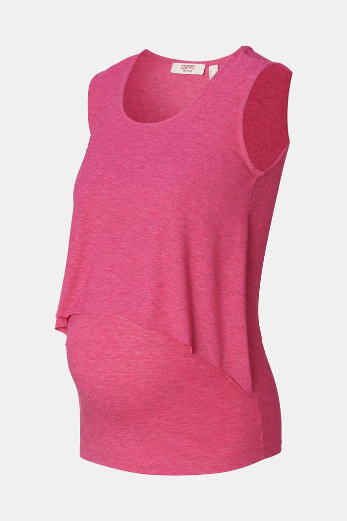 Mouwloos MATERNITY T-shirt, voor borstvoeding, PINK FUCHSIA, detail image number 5