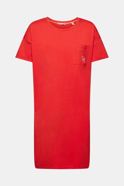 Nachthemd met borstzak, RED, overview