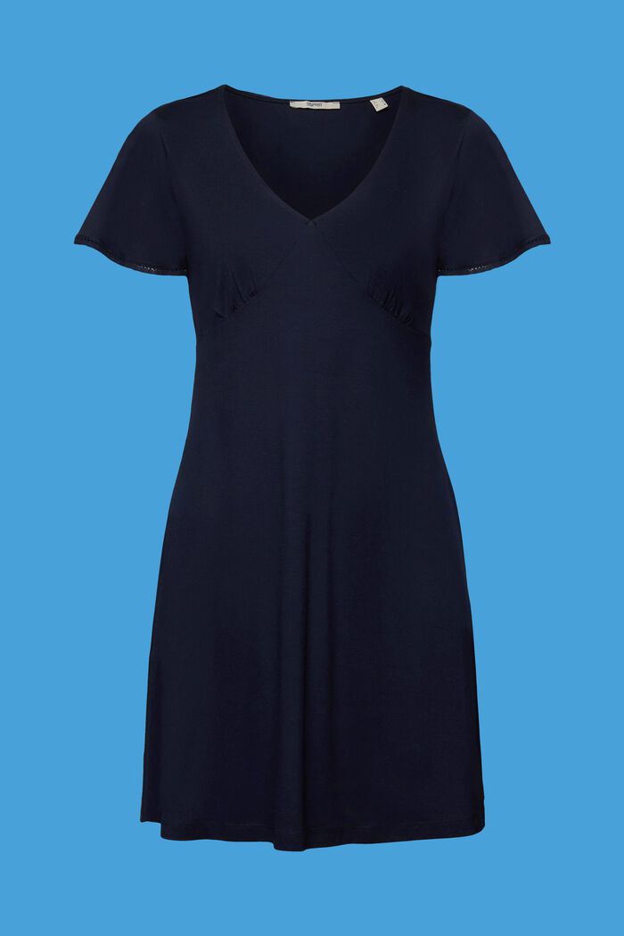 Jersey jurk met klokmouwen, NAVY, detail image number 6