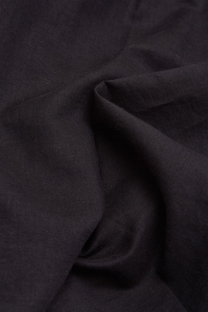Van een linnenmix: overhemdblouse, BLACK, detail image number 4
