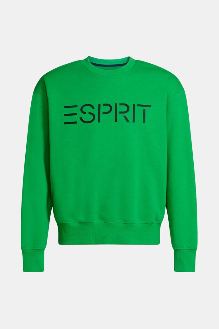 Uniseks logo-sweatshirt van katoenen fleece, GREEN, detail image number 6