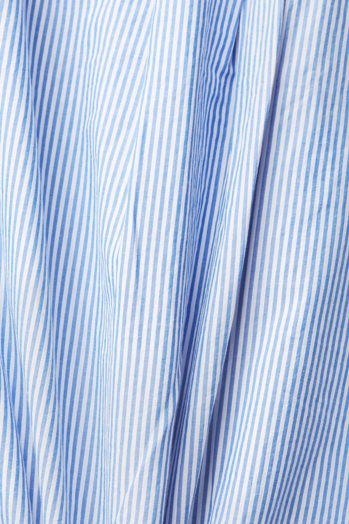 Gestreepte katoenen blouse met V-hals, BRIGHT BLUE, detail image number 5