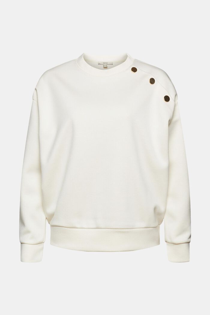 Sweatshirt met knoopdetail, OFF WHITE, detail image number 5