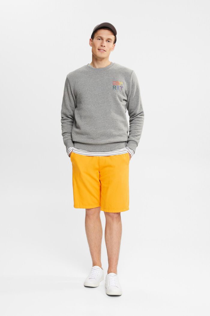 Sweatshirt met kleurrijk logoborduursel, MEDIUM GREY, detail image number 0