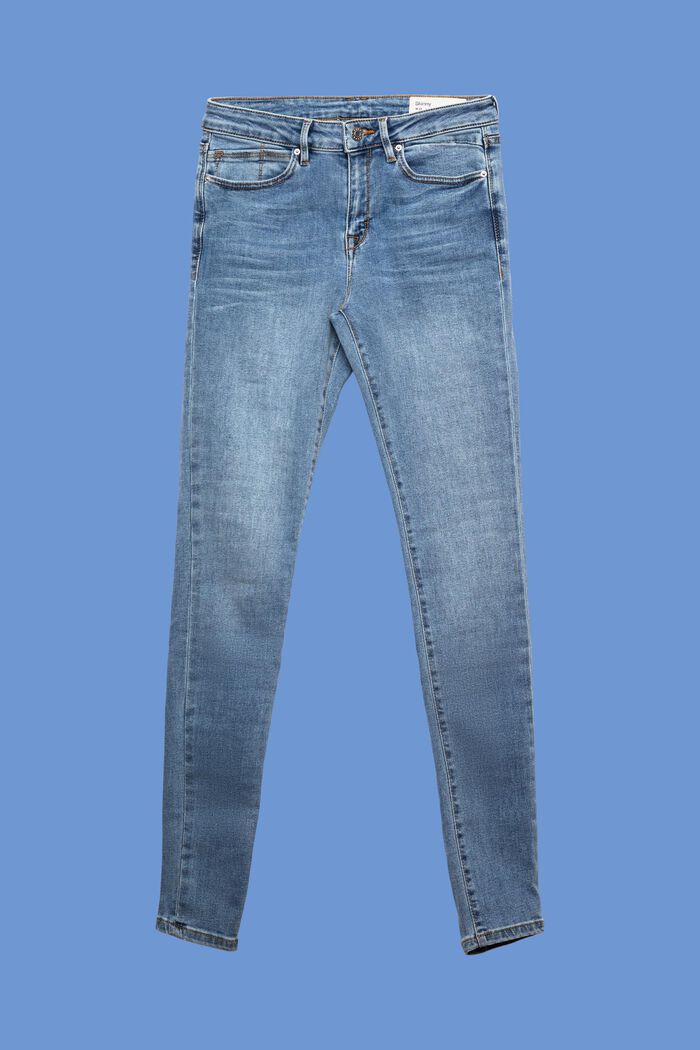 Washed jeans met biologisch katoen, BLUE LIGHT WASHED, detail image number 6